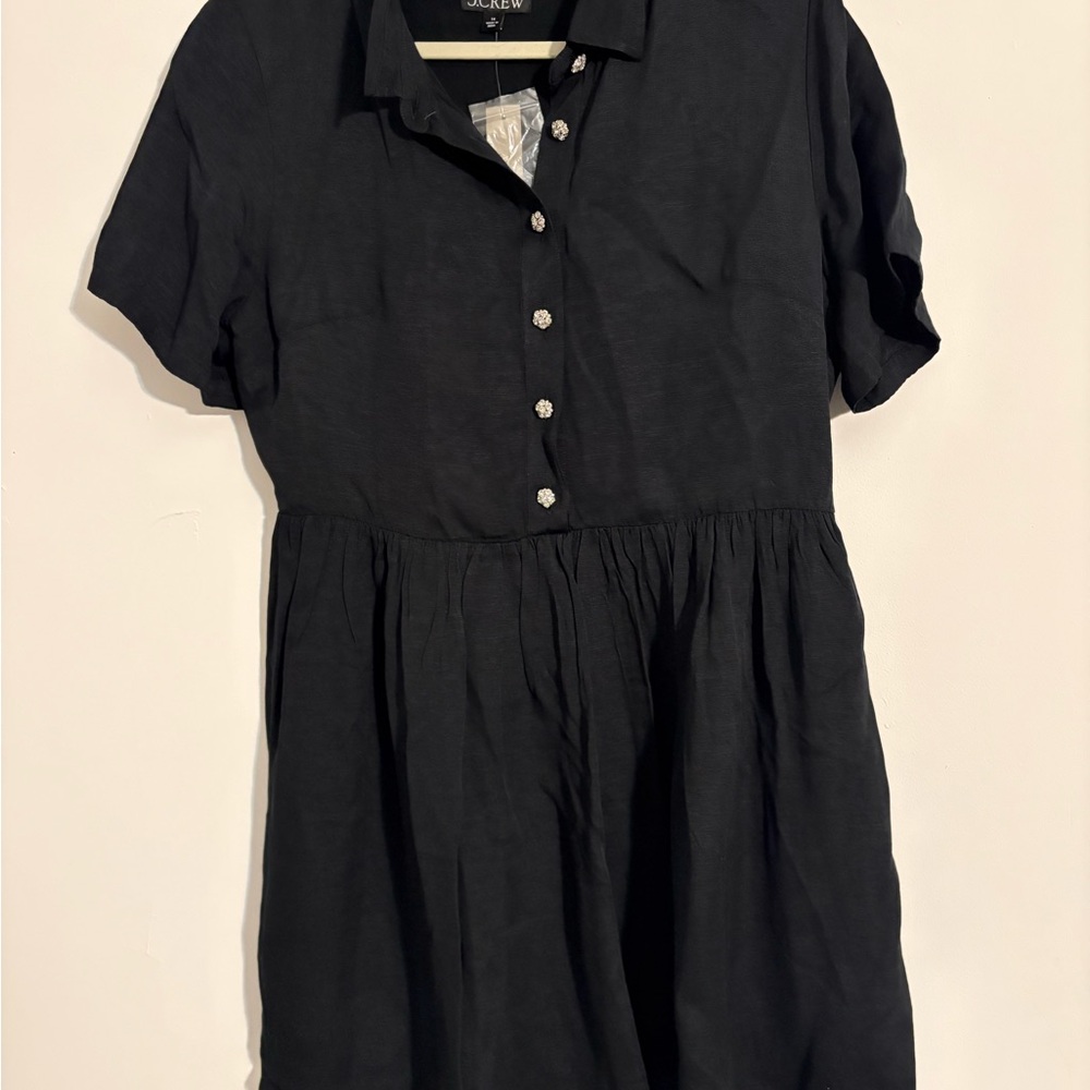 J. Crew Black Dress with Button Accents